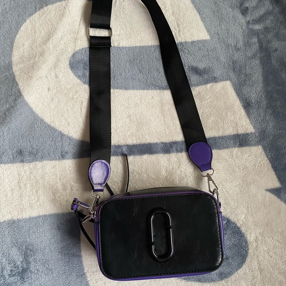 Purple purse crossbody bag (leather exterior)